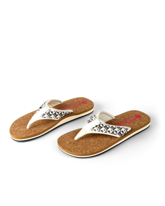 Equinox - Womens Cork Flip Flops - Grey/White