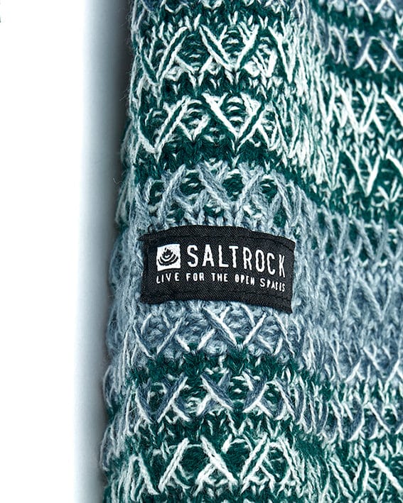 A Saltrock knitted sweater with the word Erin - Womens Hooded Knit - Light Green on it.