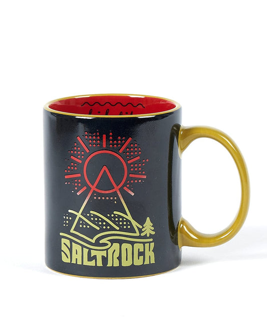 A Saltrock Geopeak - Mug - Black featuring the words salt rock.