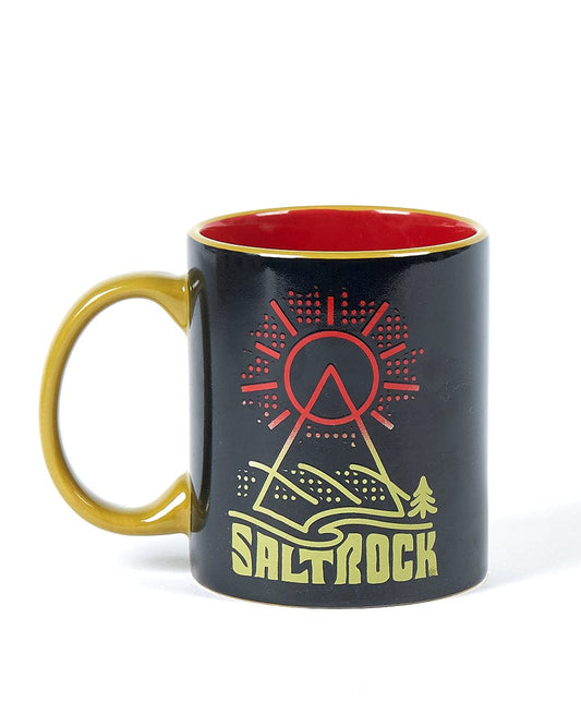 A Geopeak - Mug - Black with the brand name Saltrock on it, perfect as a kitchen accessory.