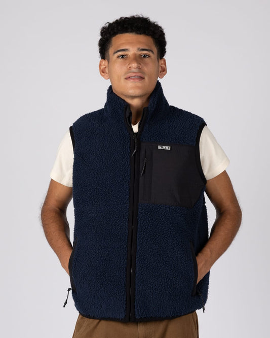 Rally Mens Fleece Gilet in Blue