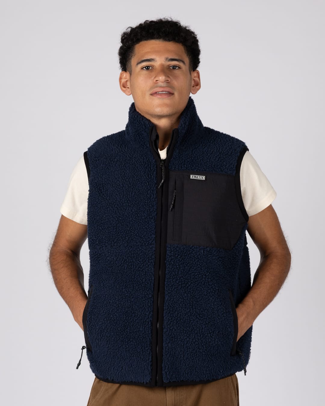 Rally Mens Fleece Gilet in Blue