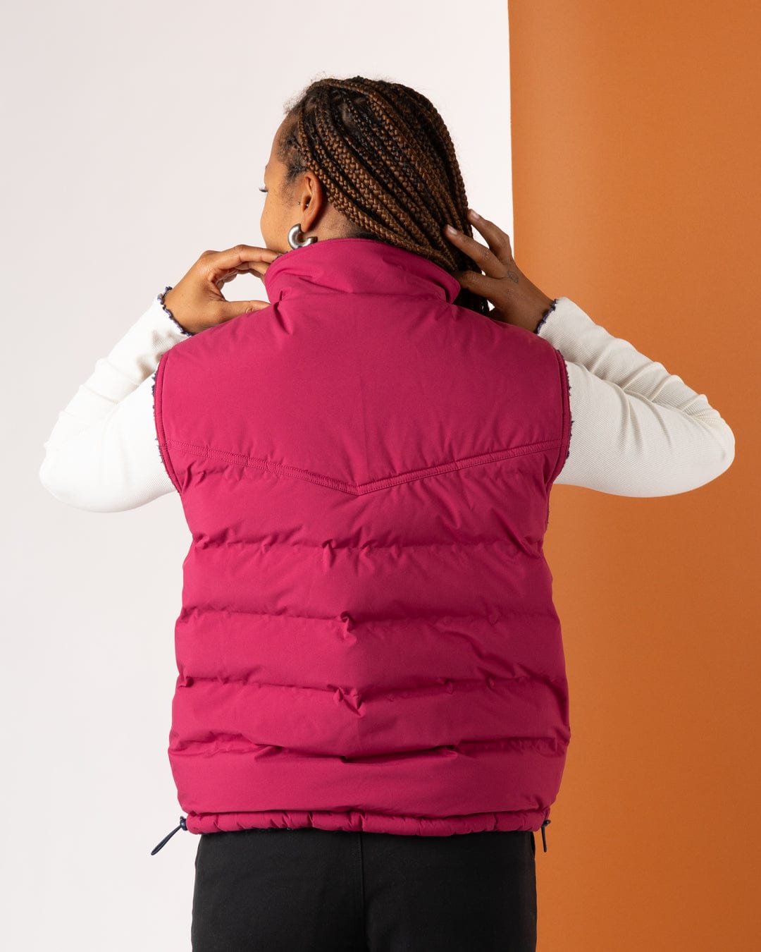 Astra Fleece - Womens Reversible Gilet - Blue/Pink
