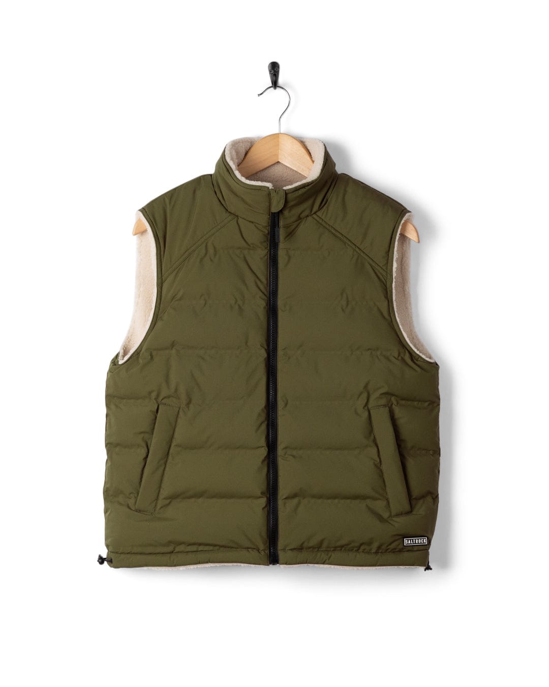 Astra Fleece - Womens Reversible Gilet - Green/Cream