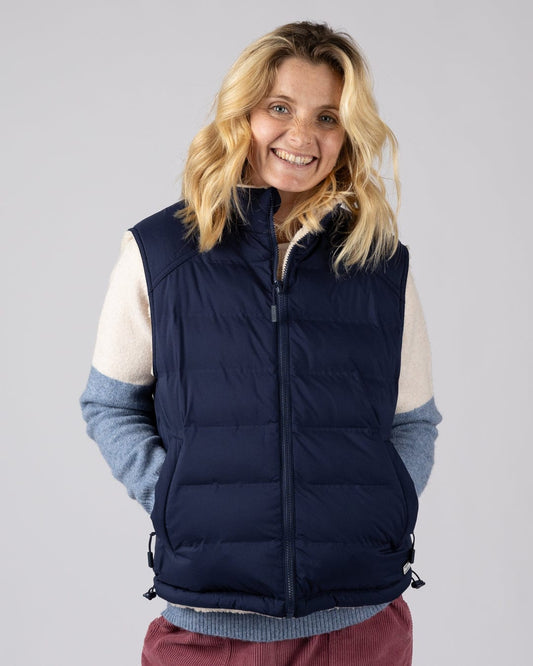 Astra Borg - Womens Reversible Gilet - Navy