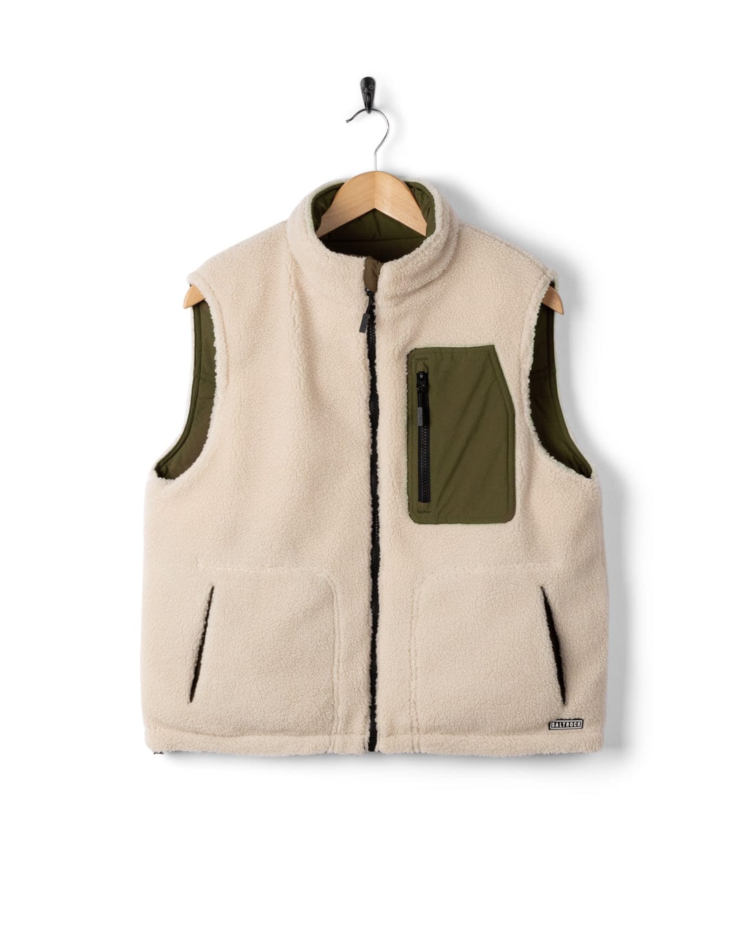 Astra Fleece - Womens Reversible Gilet - Green/Cream