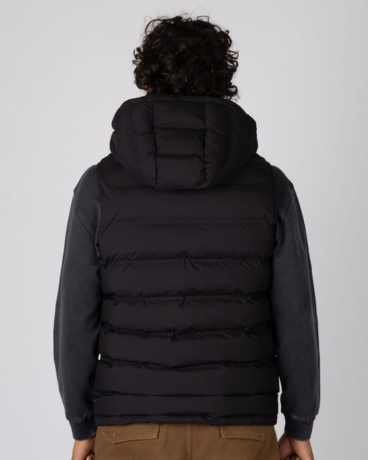 Xavier Panel Mens Water Resistant Padded Gilet in Black