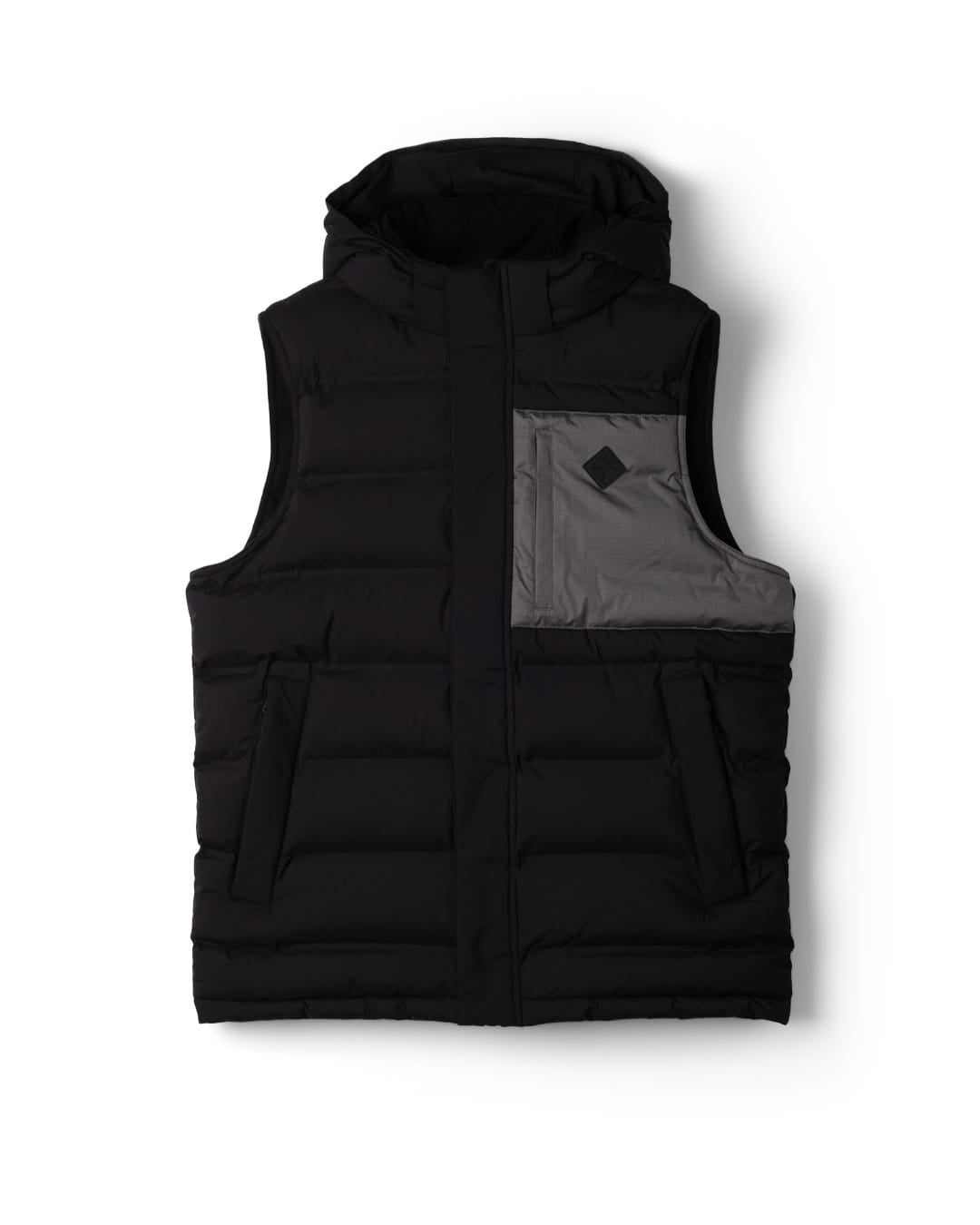 Xavier Panel Mens Water Resistant Padded Gilet in Black