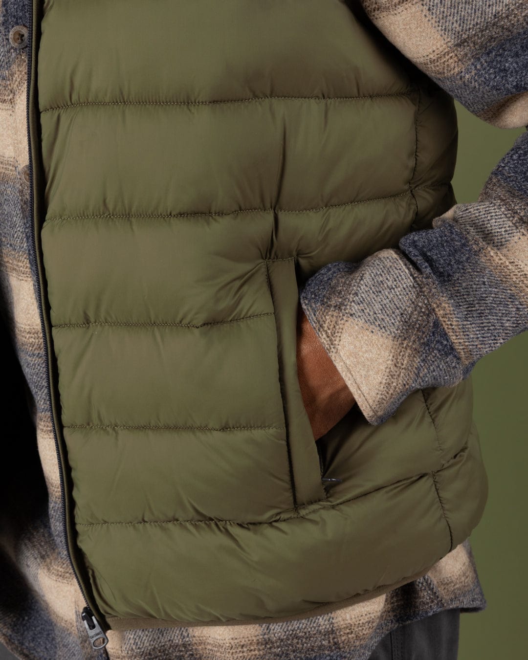 Resin - Mens Padded Gilet - Green