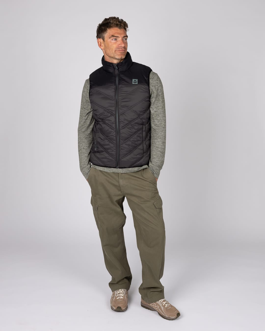 Racer Mens Water Resistant Gilet in Grey