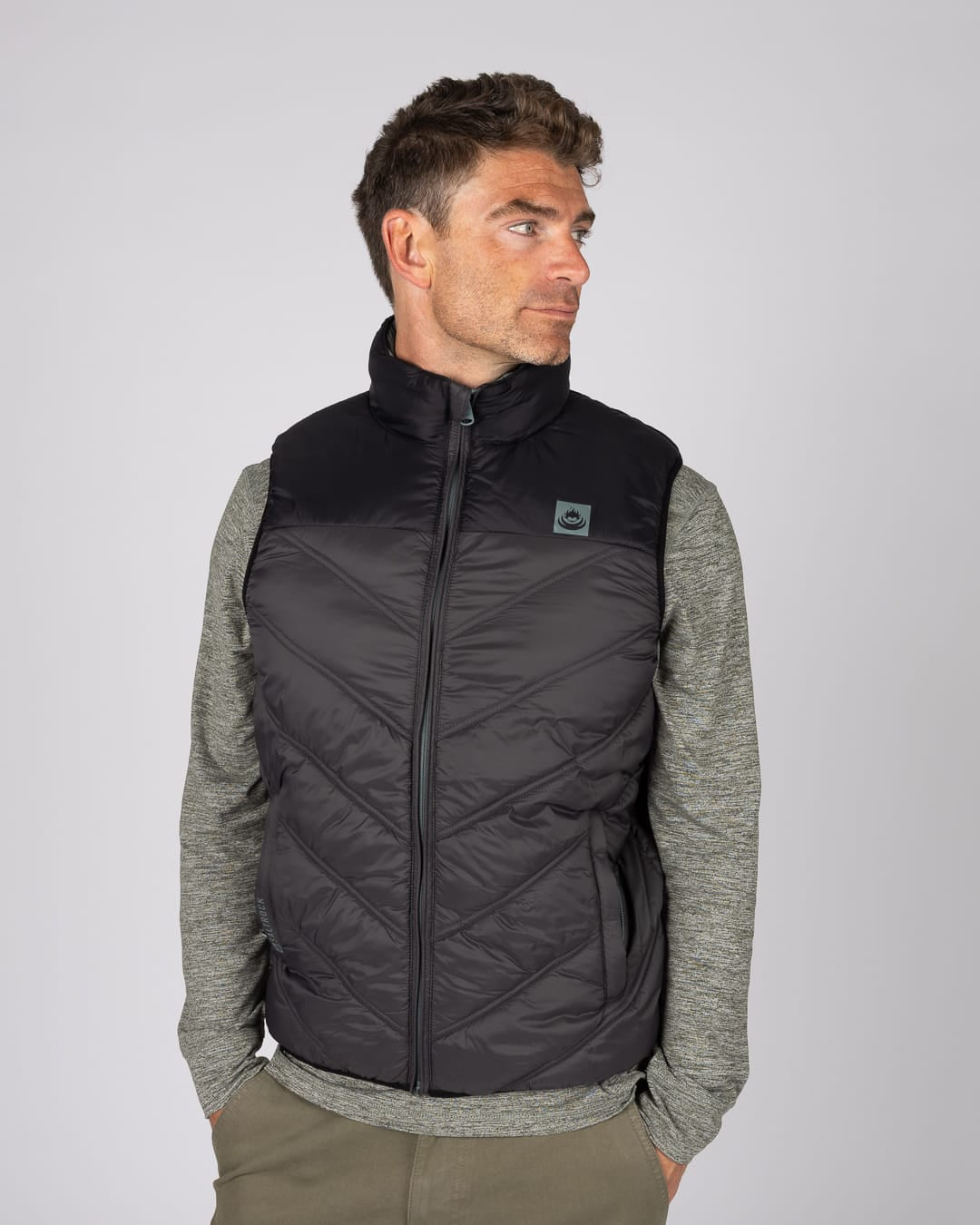 Racer Mens Water Resistant Gilet in Grey