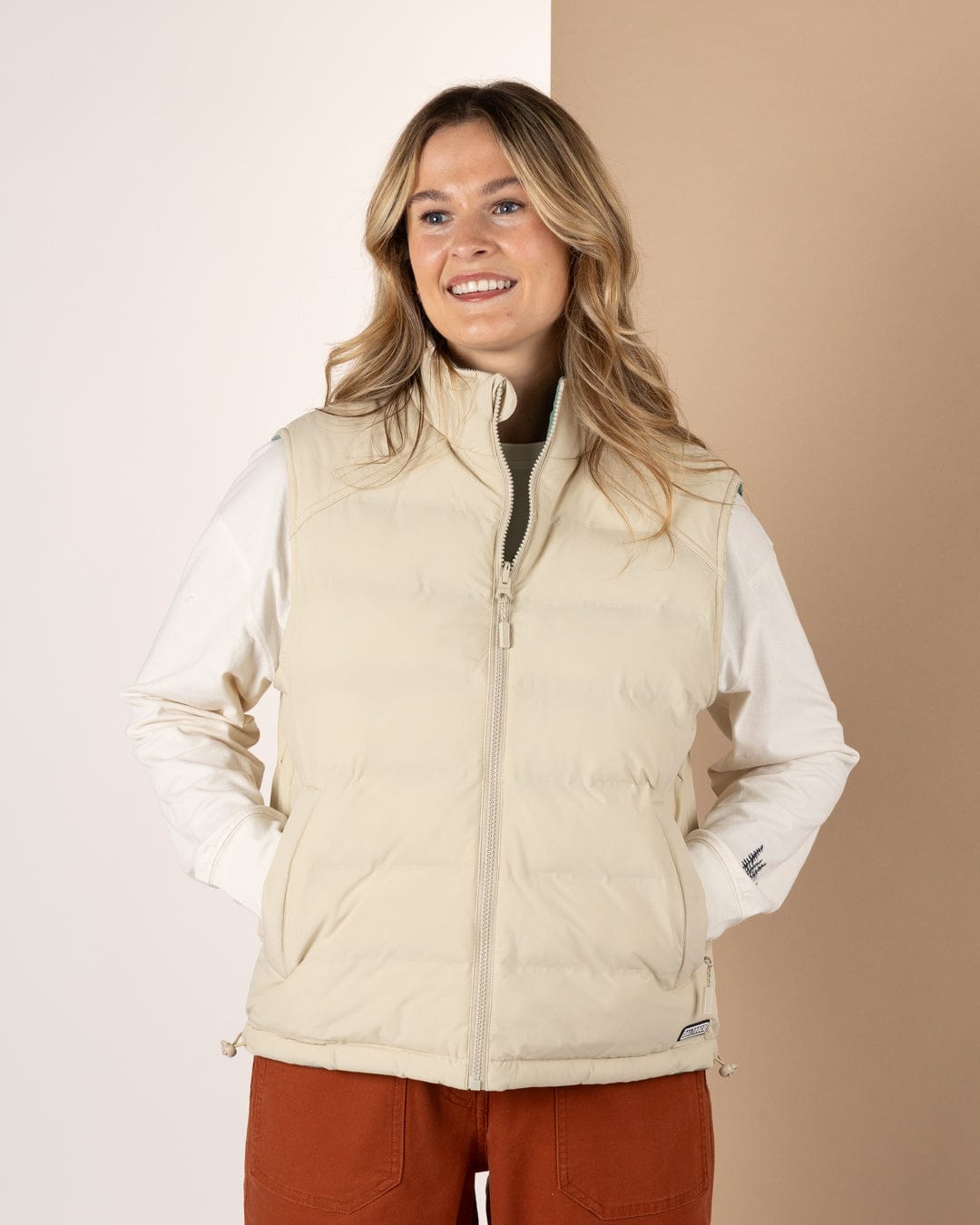 Myka -Womens Reversible Gilet - Blue/Cream