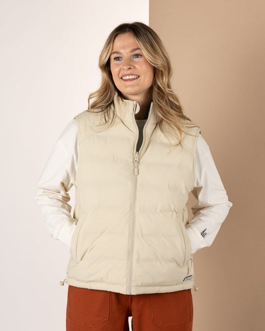 Myka -Womens Reversible Gilet - Blue/Cream