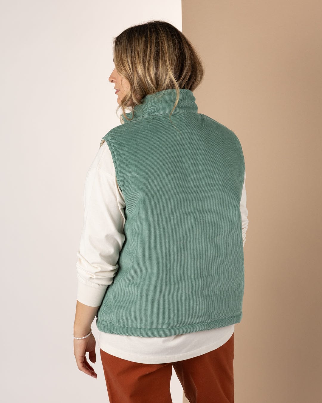 Myka -Womens Reversible Gilet - Blue/Cream