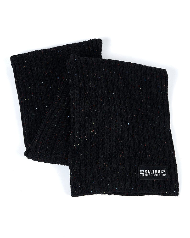 A Saltrock Heritage - Scarf - Black with a black polka dot pattern, offering warmth and comfort.
