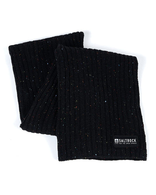 A Saltrock Heritage - Scarf - Black with a black polka dot pattern, offering warmth and comfort.