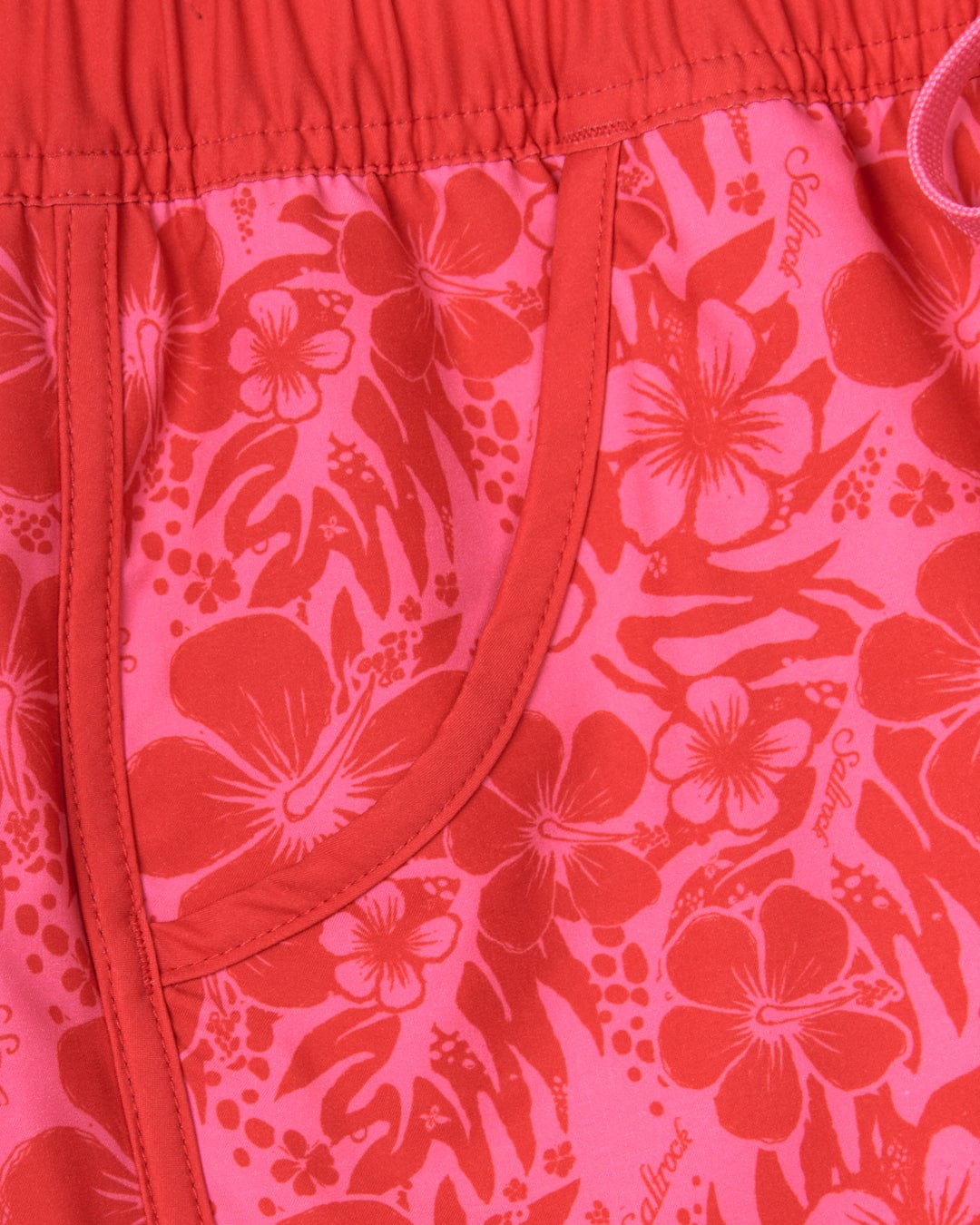 Girl's swim trunks with a floral print in Repreve recycled material - Hibiscus Women's Boardshorts by Saltrock.