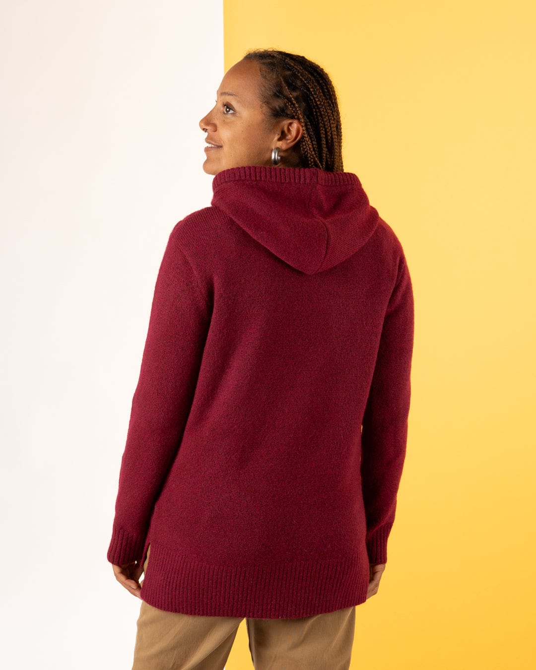 Hele Bay - Womens Hooded Jumper - Dark Pink