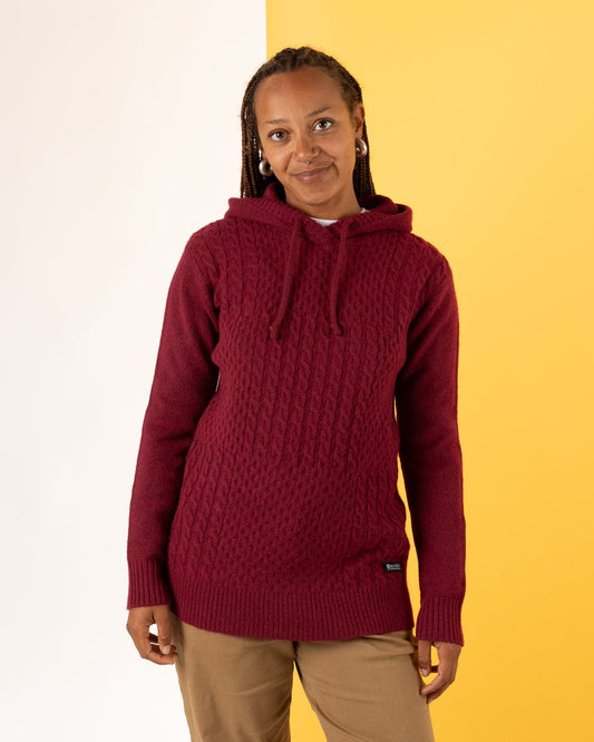 Hele Bay - Womens Hooded Jumper - Dark Pink