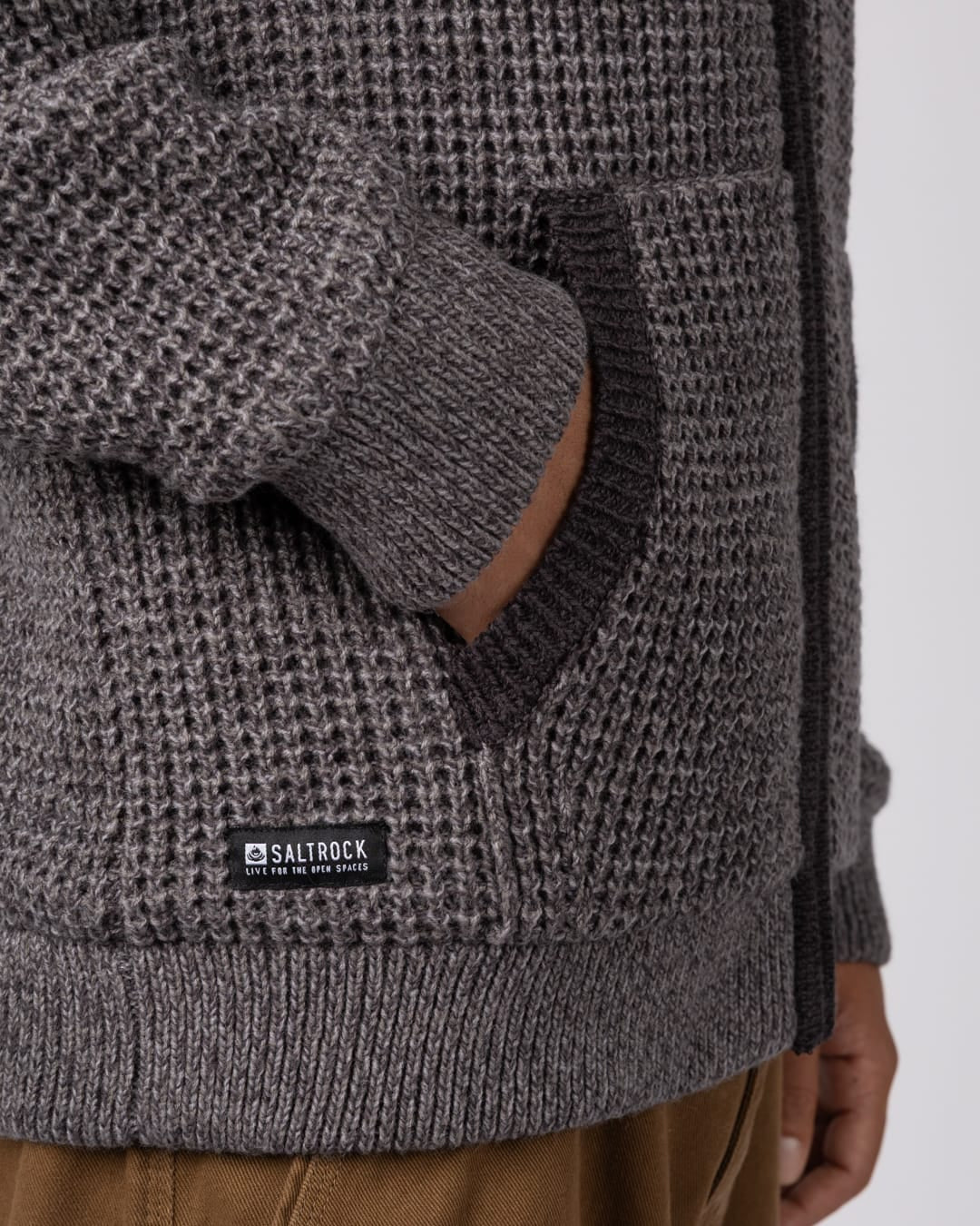 Markus Panel Mens Borg Lined Hoodie in Dark Grey