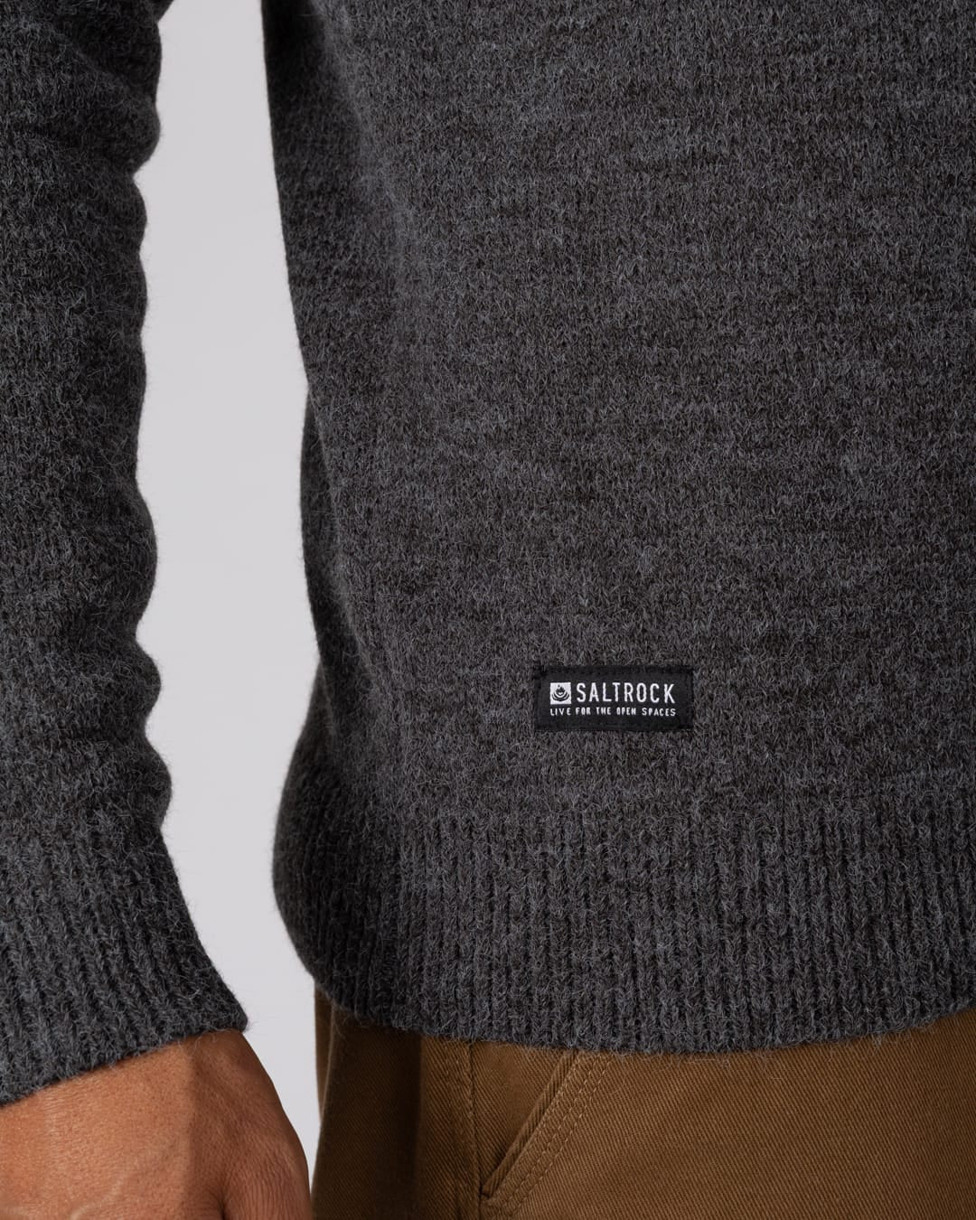 Lukas 2 Mens Knitted Hoodie in Grey