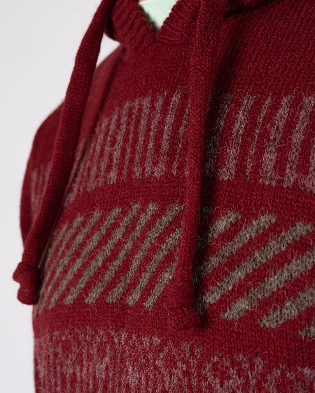 Lukas 2 Mens Knitted Hoodie in Red