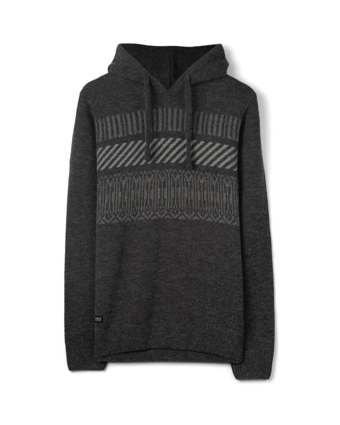Lukas 2 Mens Knitted Hoodie in Grey