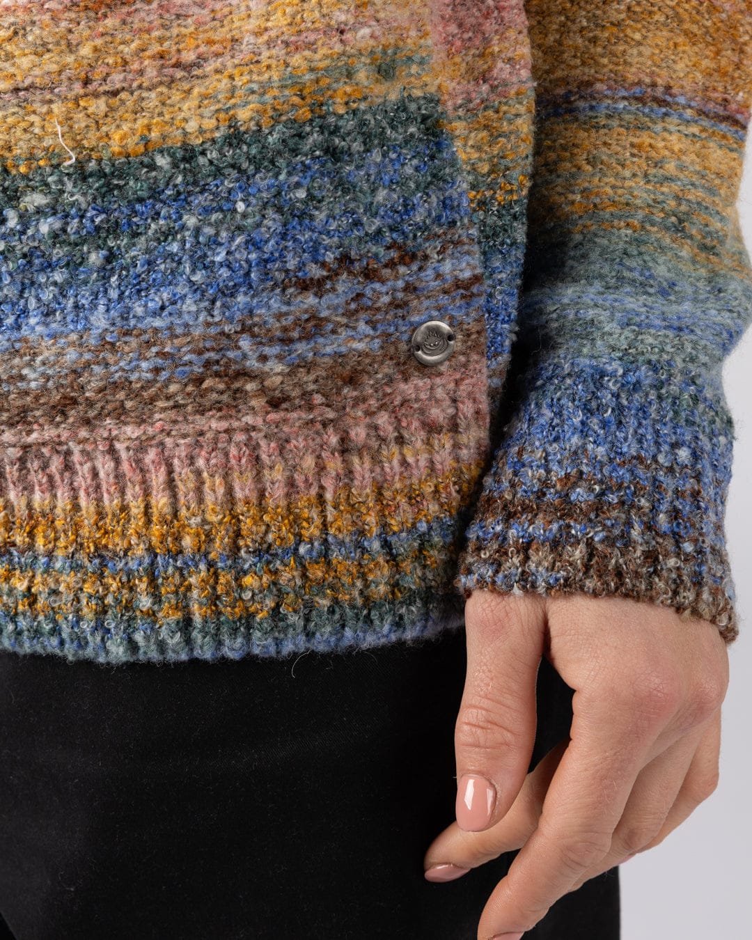 Space Dye Erin  - Womens Hooded Jumper - Blue