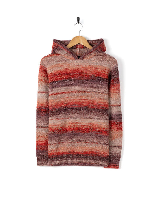 Space Dye Erin - Womens Hooded Jumper - Red