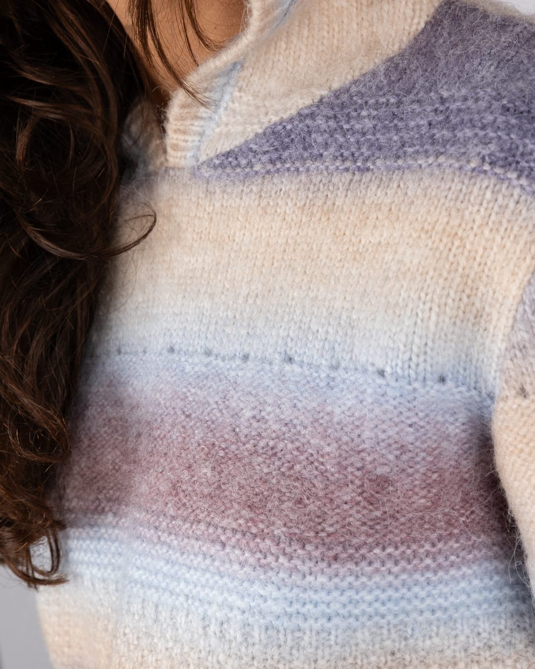Elowen Womens Knitted Hoodie in Multi