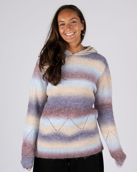 Elowen Womens Knitted Hoodie in Multi