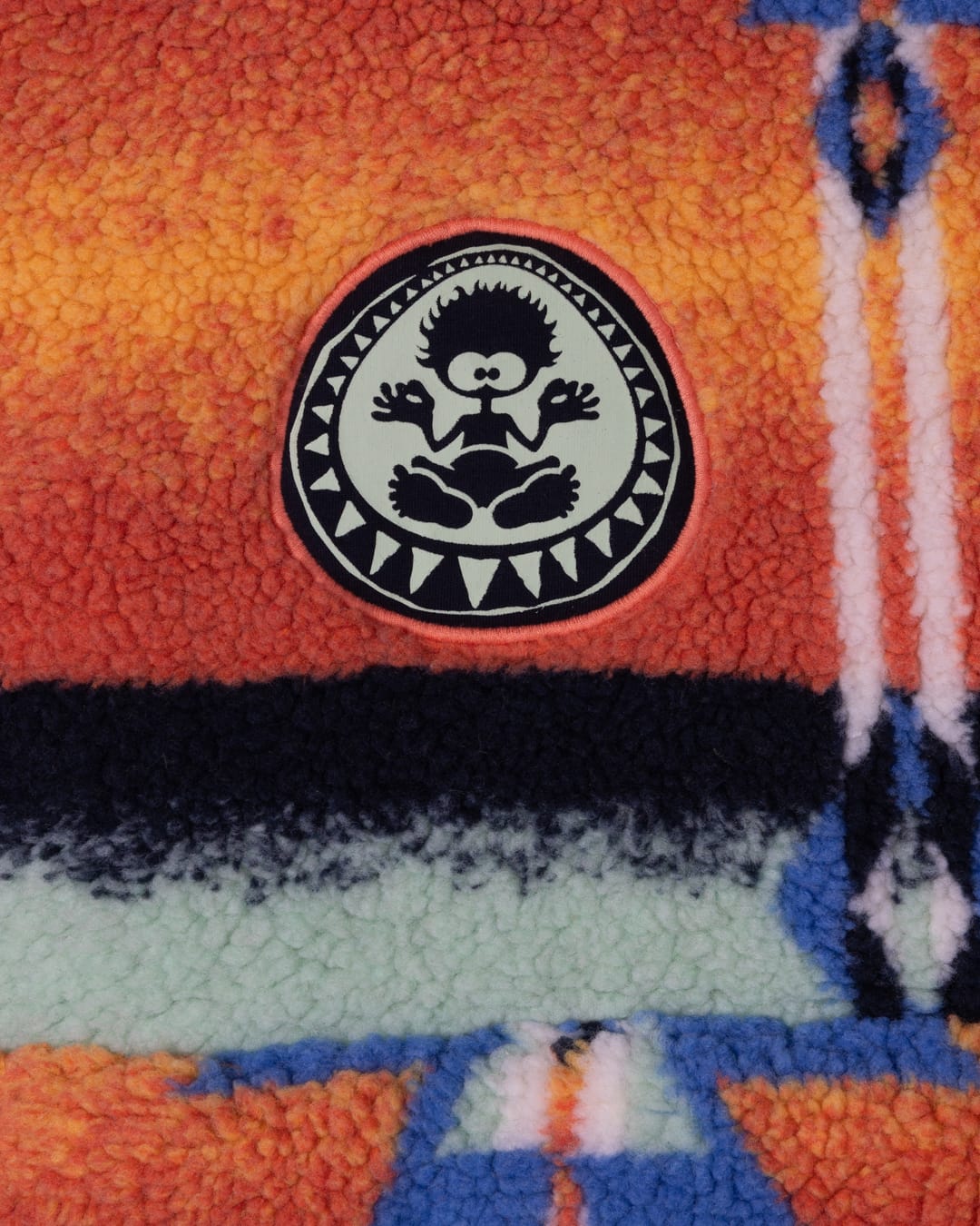 Aztec Sunset Kids Fleece Hooded In Multicolour