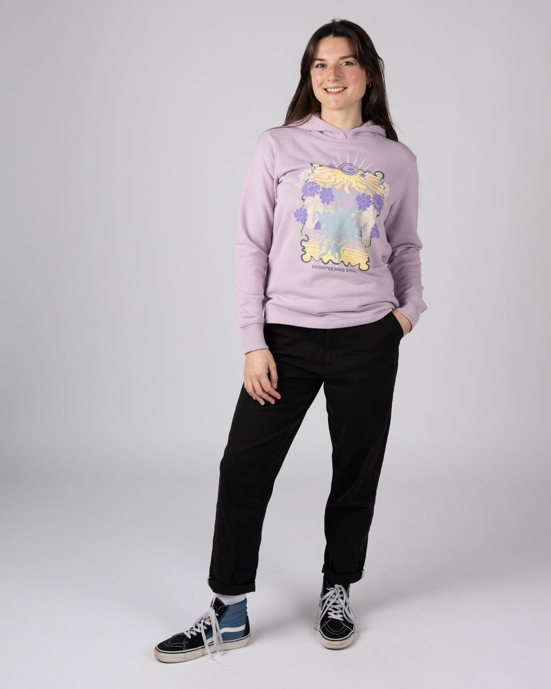 Better Days  Womens Pop Hoodie in Purple