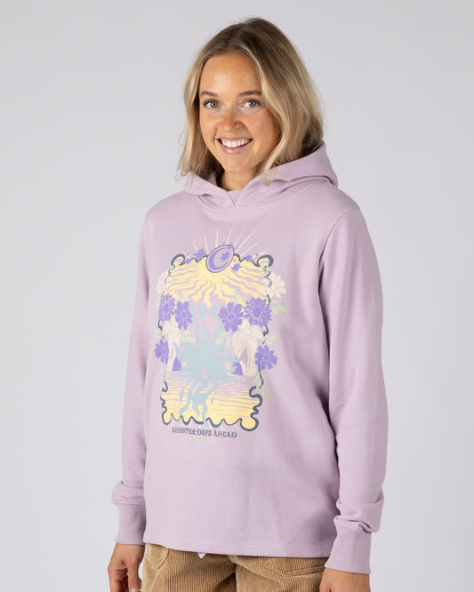 Better Days  Womens Pop Hoodie in Purple