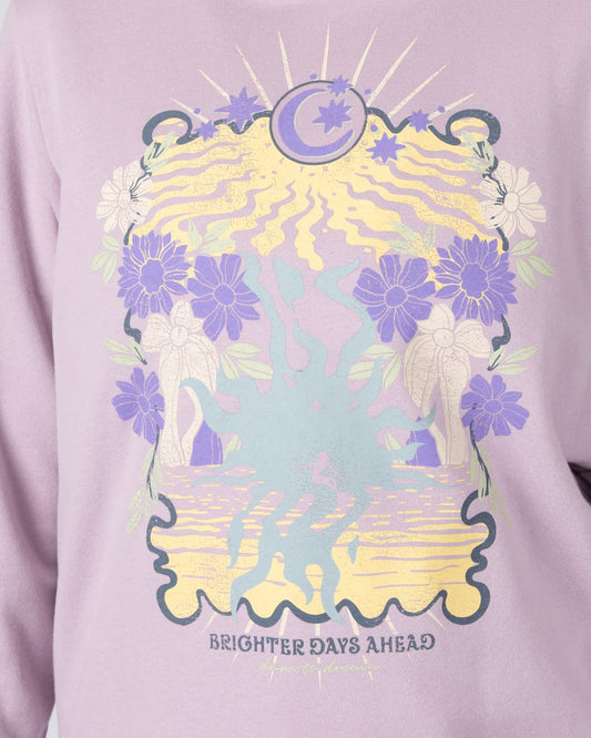 Better Days  Womens Pop Hoodie in Purple