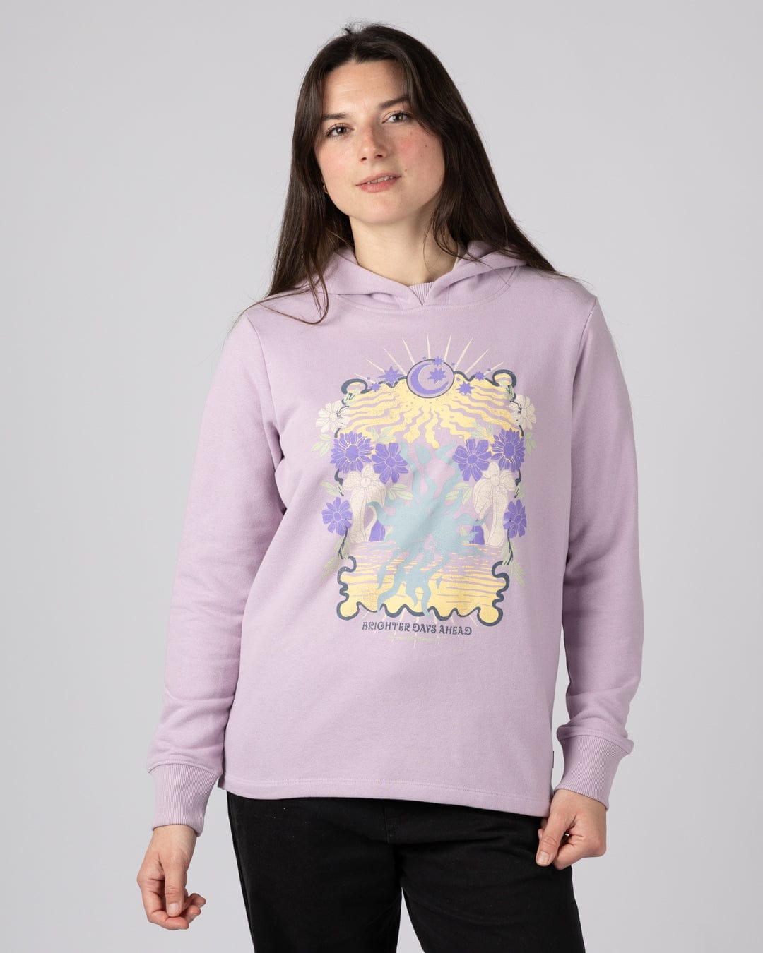 Better Days  Womens Pop Hoodie in Purple