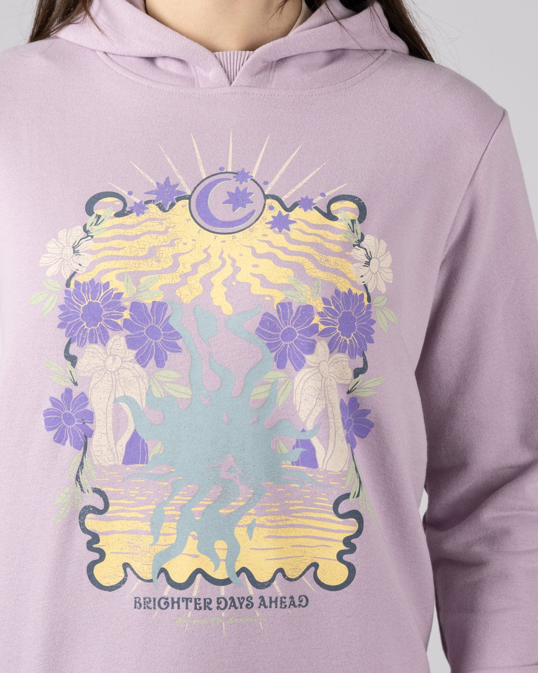Better Days  Womens Pop Hoodie in Purple