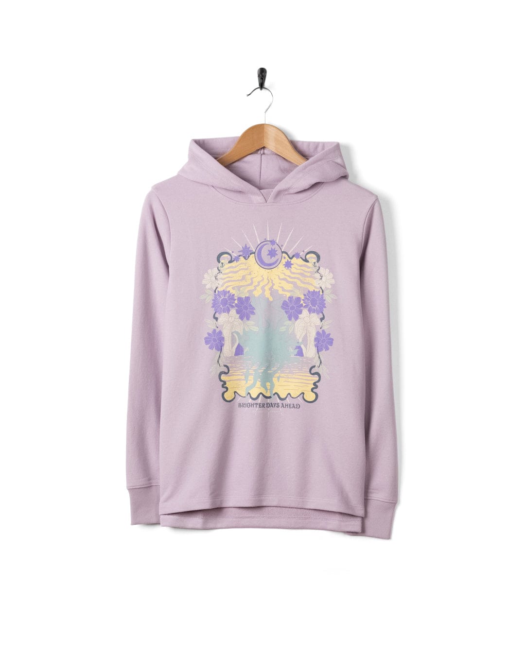 Better Days  Womens Pop Hoodie in Purple