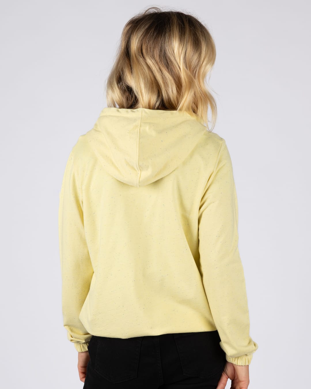 Madern Womens Zip Through Pop Hoodie in Light Yellow