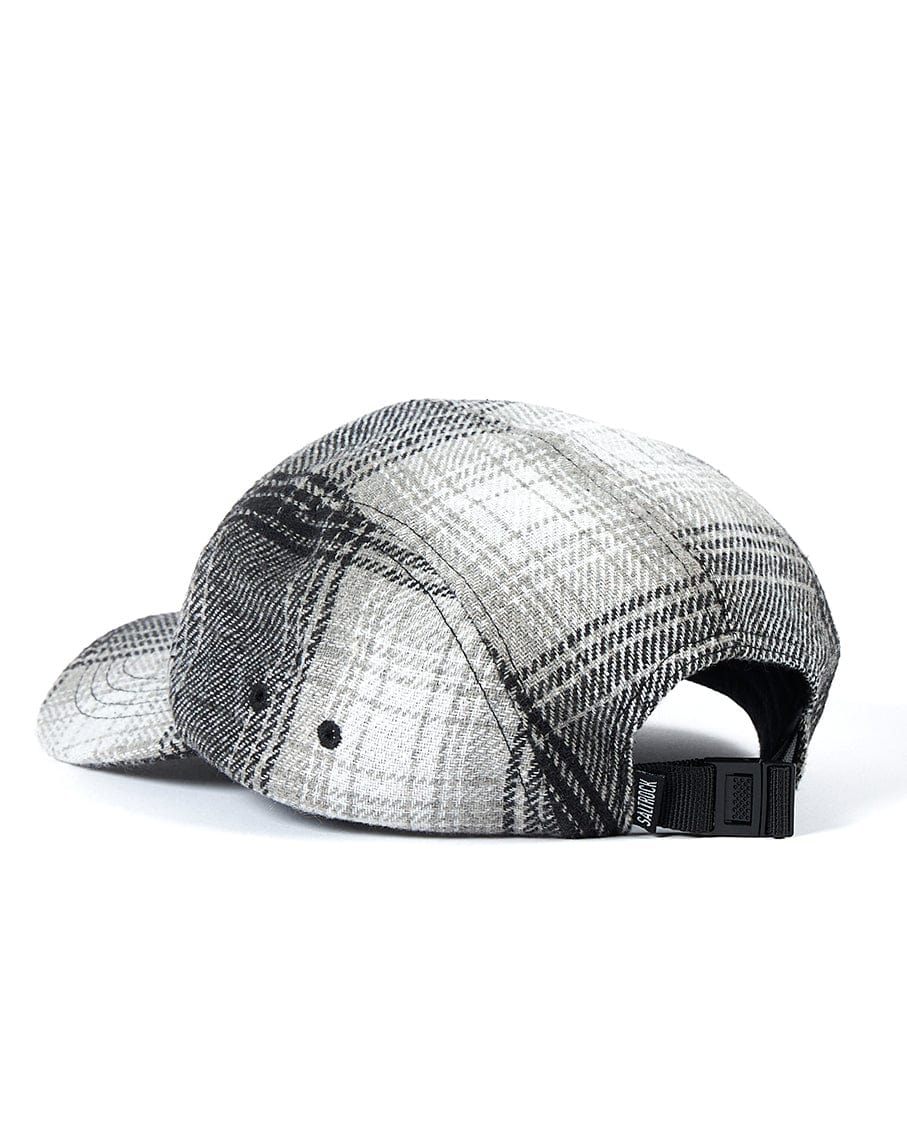 A Saltrock Hunter - 5 Panel Cap - Grey on a white background.