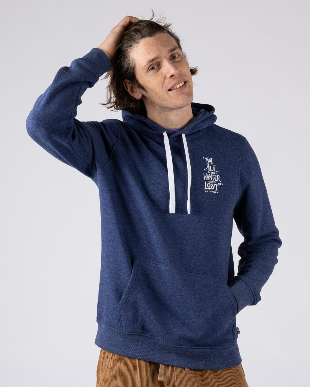 Lost Ships - Mens Pop Hoodie - Blue