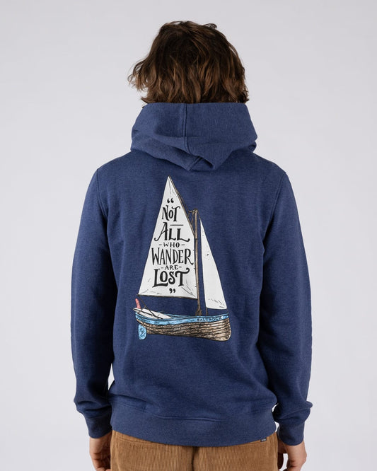 Lost Ships - Mens Pop Hoodie - Blue