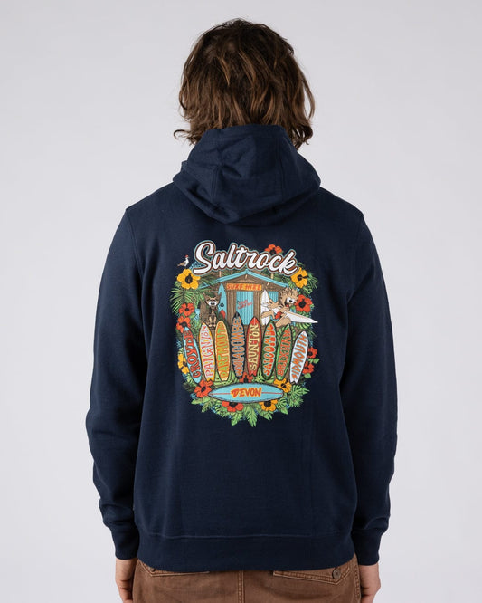 Surfshack Devon - Mens Pop Hoodie - Blue
