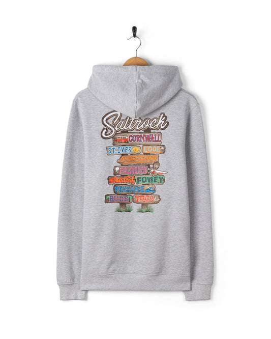 Beach Signs Cornwall - Mens Pop Hoodie - Grey