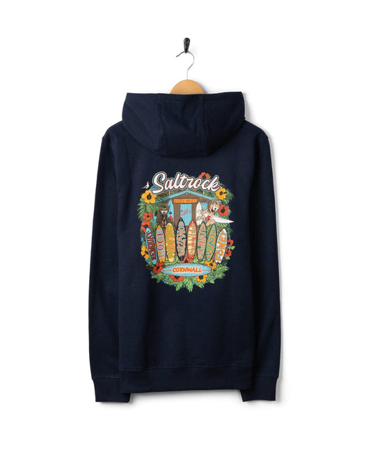 Surfshack Cornwall - Mens Pop Hoodie - Blue
