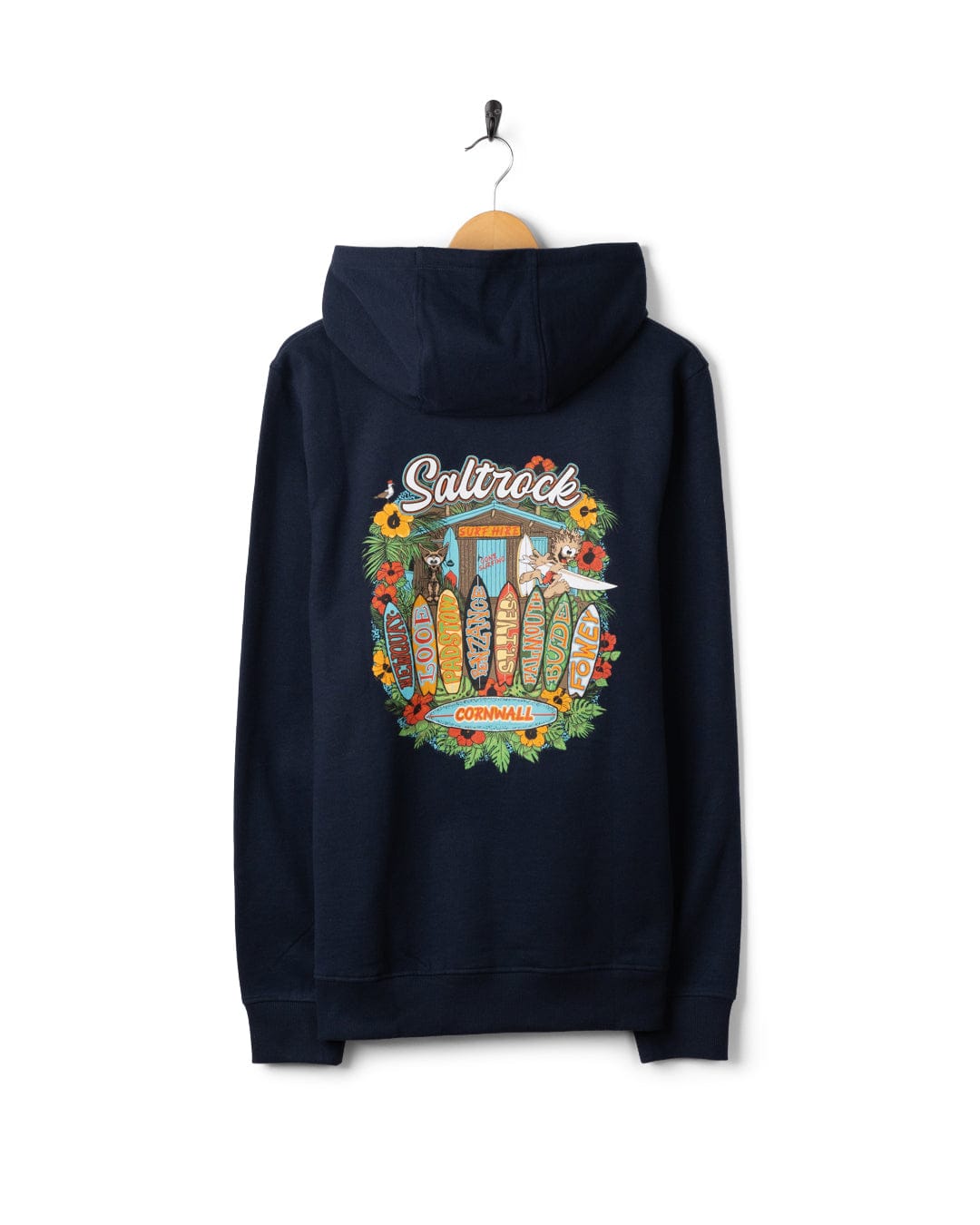 Surfshack Cornwall - Mens Pop Hoodie - Blue