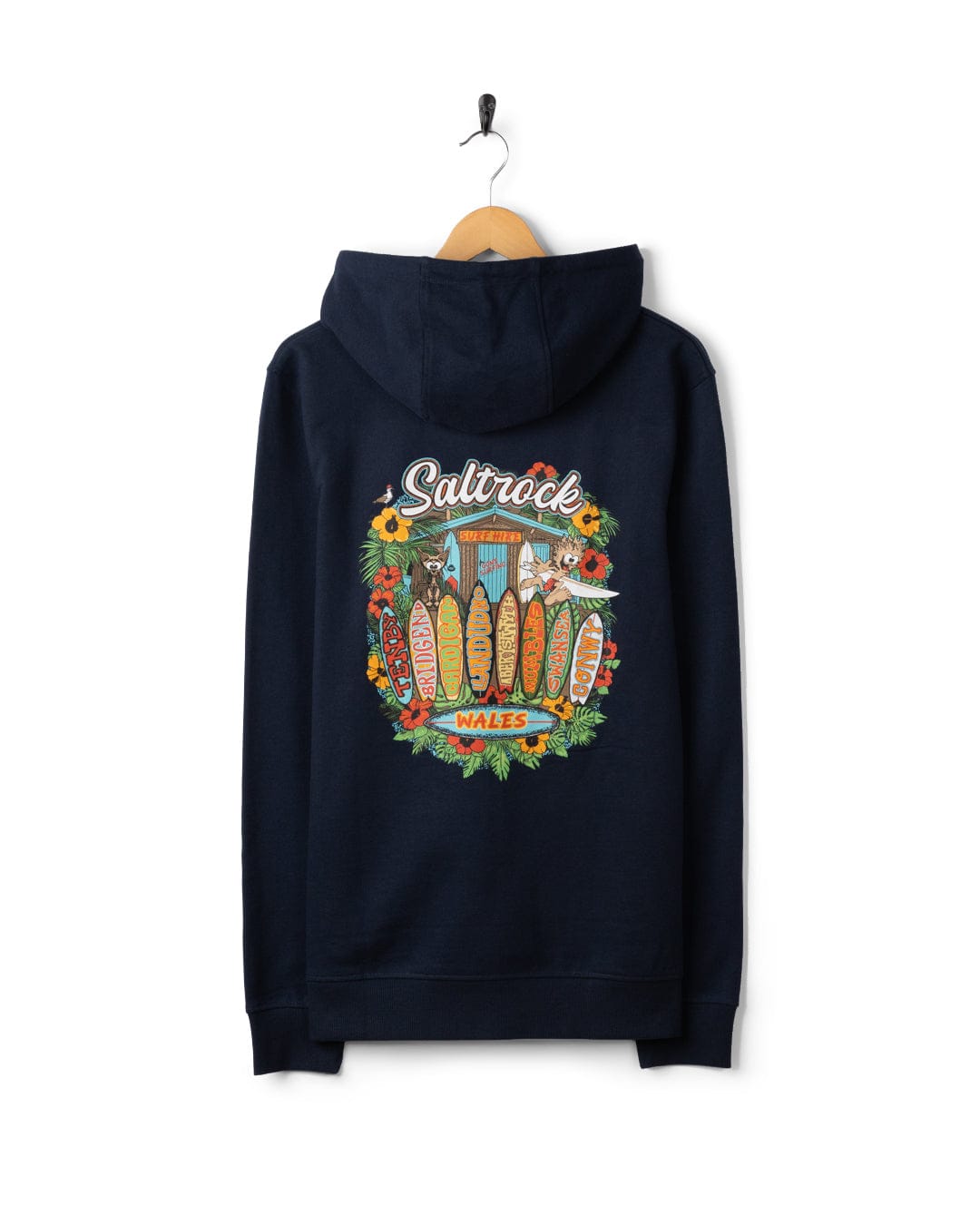 Surfshack Wales - Mens Pop Hoodie - Blue