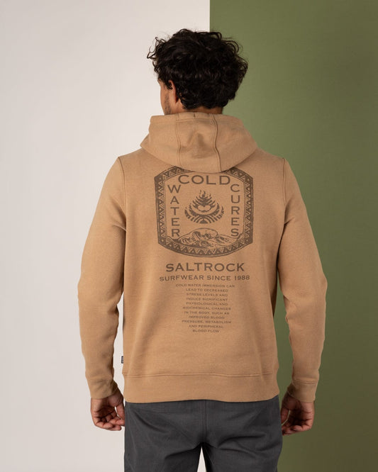 Cold Water Cures - Mens Pop Hoodie - Brown