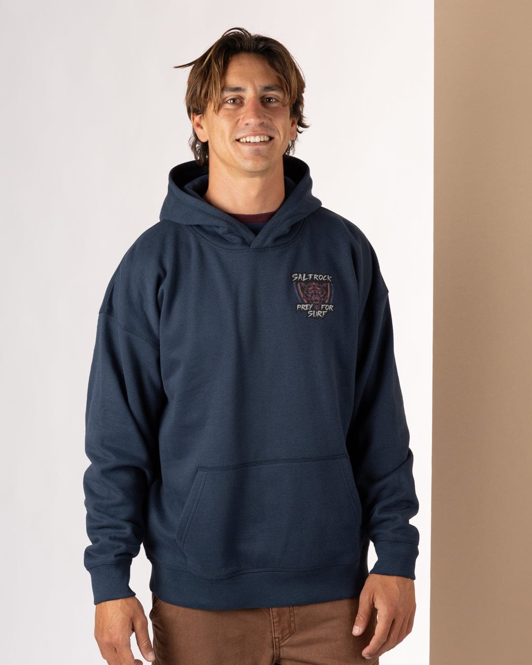 Wolfscale II - Mens Oversized Pop Hoodie - Blue