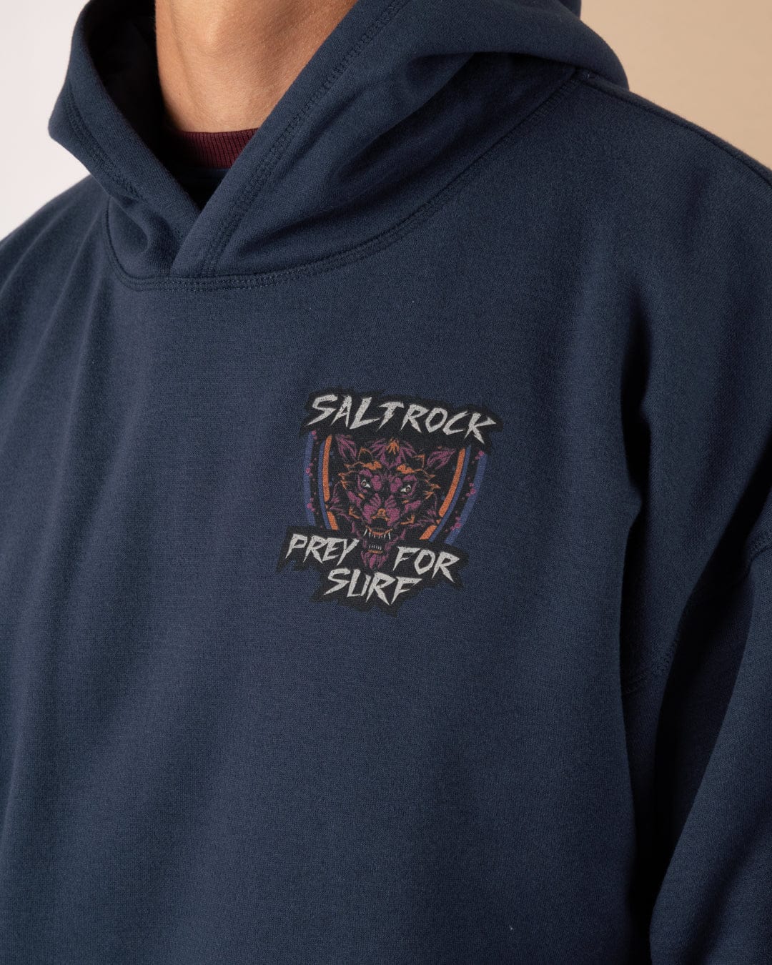 Wolfscale II - Mens Oversized Pop Hoodie - Blue